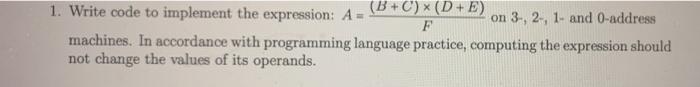 Solved 1. Write code to implement the expression: A = | Chegg.com
