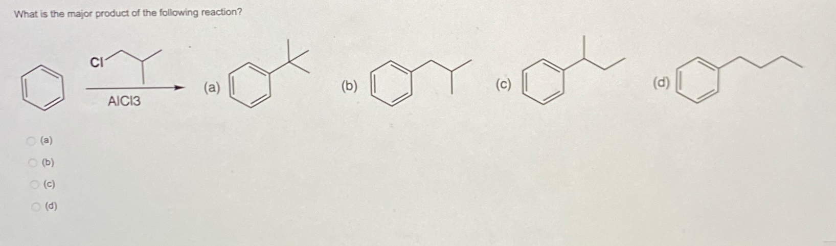 Solved What is the major product of the following | Chegg.com