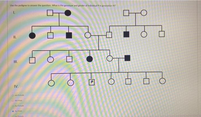 Solved Use the following pedigree to answer the question: | Chegg.com