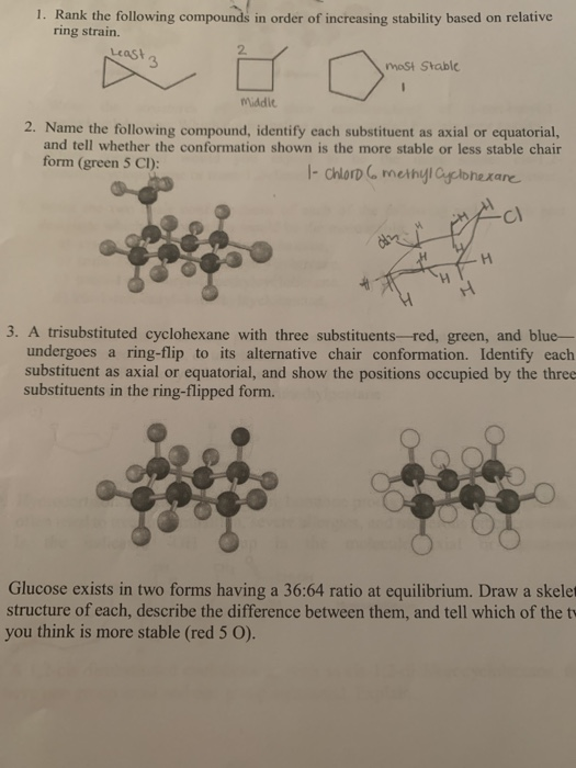 Solved 1. Rank the following compounds in order of | Chegg.com