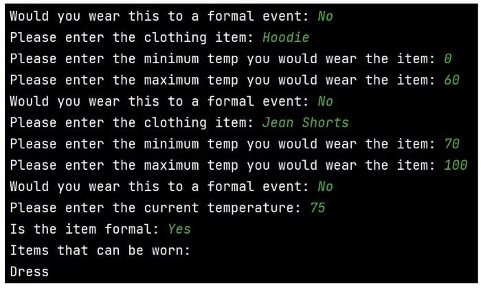 Solved Create a program that will create a clothing object. | Chegg.com