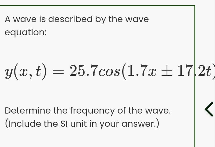 Frequency of deals a wave equation