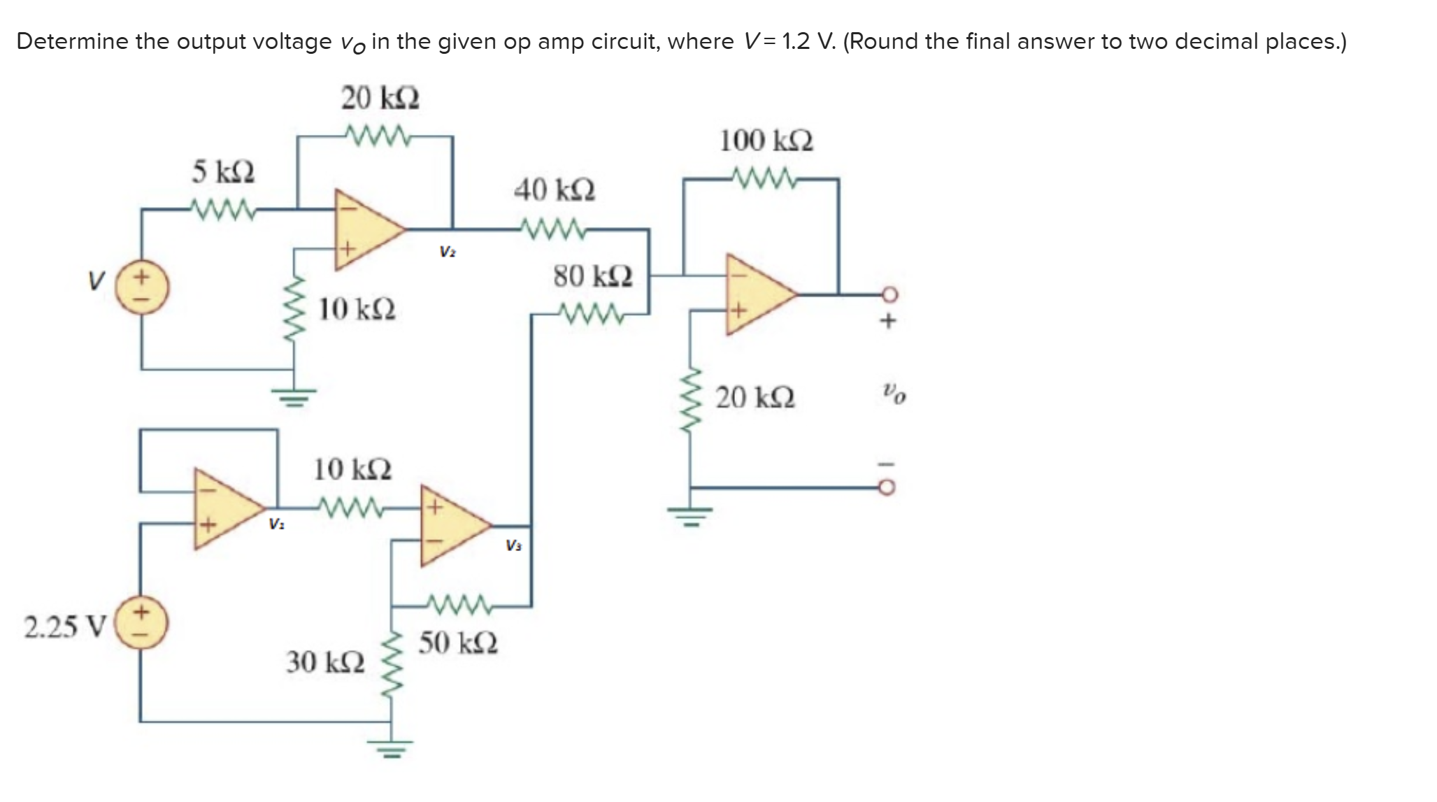 Solved Determine the output voltage vO in ﻿the given op ﻿amp | Chegg.com