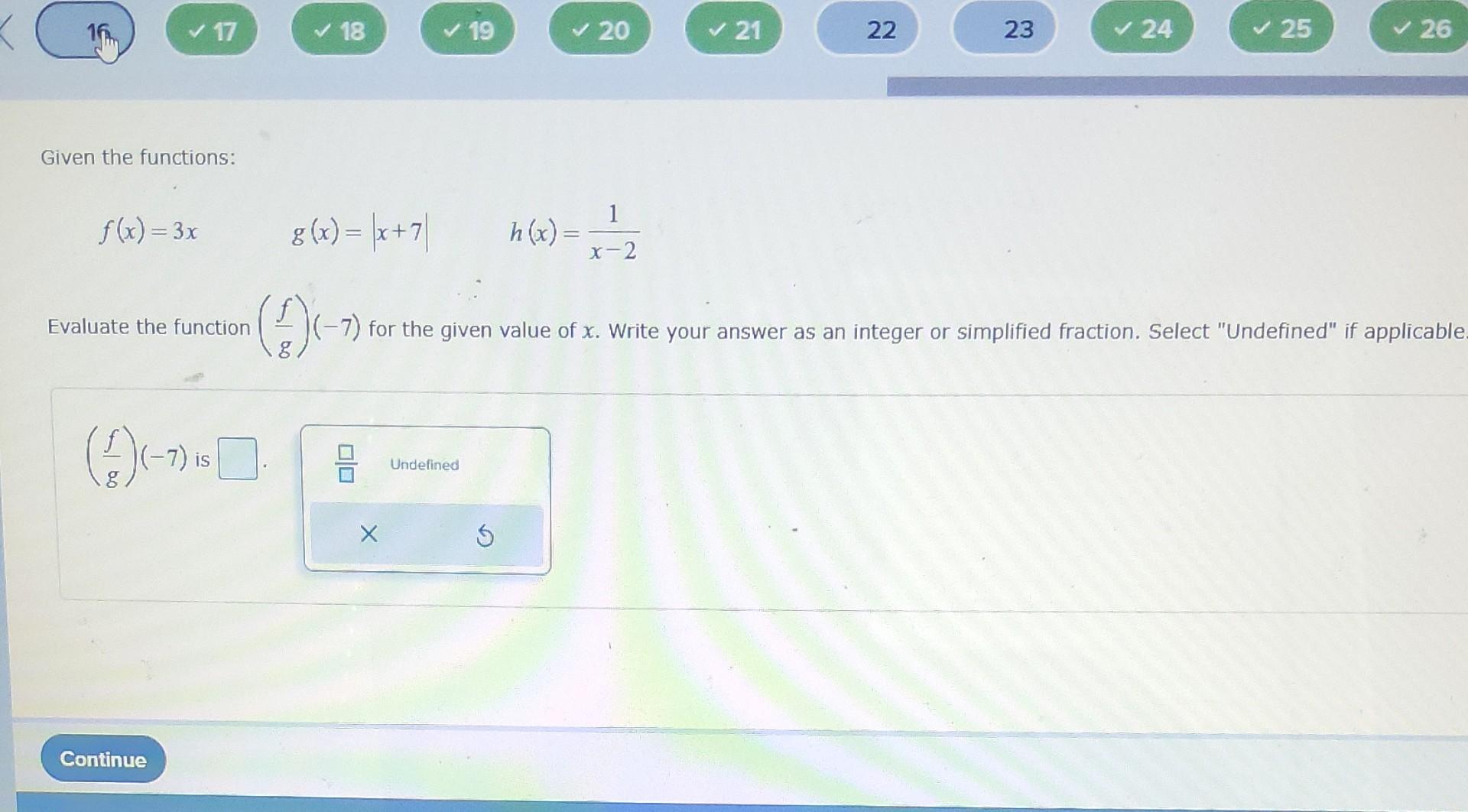 Solved Given the functions: f(x)=3xg(x)=∣x+7∣h(x)=x−21 | Chegg.com