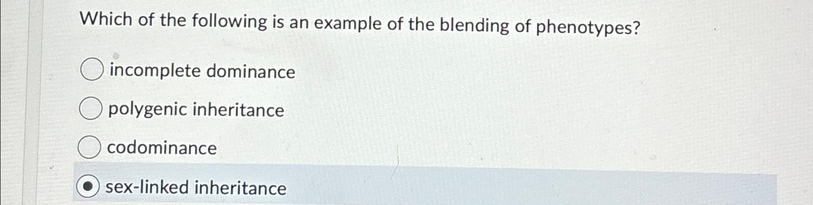 Solved Which Of The Following Is An Example Of The Blending | Chegg.com