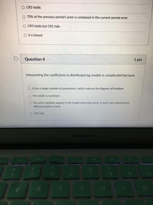Solved Question 1 1 pts In a regression of the log of | Chegg.com