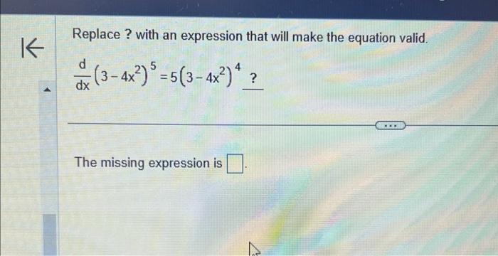 Solved Replace ? with an expression that will make the | Chegg.com