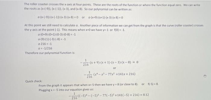Solved a Find the Equation of a Real World Polynomial Shape | Chegg.com
