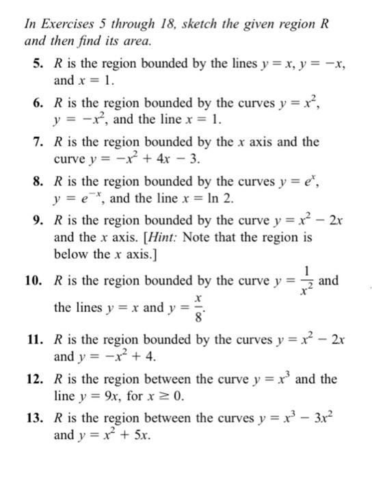 Solved In Exercises 5 through 18, sketch the given region R | Chegg.com