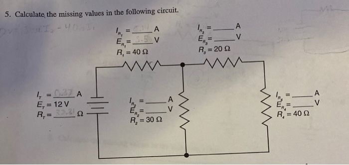 Solved 5 Calculate The Missing Values In The Following C Chegg Com