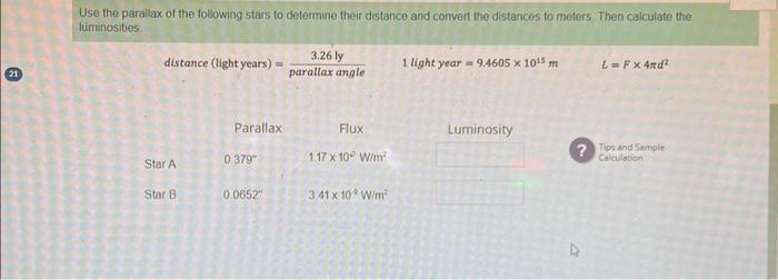 Solved Find The Luminosity Of Star A And Star B Using Their | Chegg.com