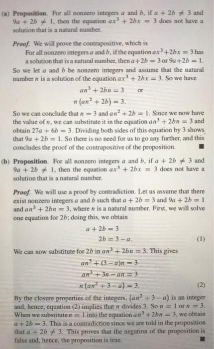 Solved (a) Proposition. For all nonzero integers a and b, if | Chegg.com