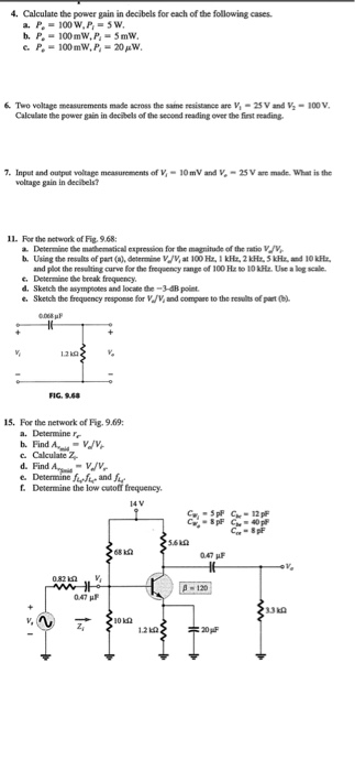 Solved 4. Calculate the power gain in decibels for each of | Chegg.com