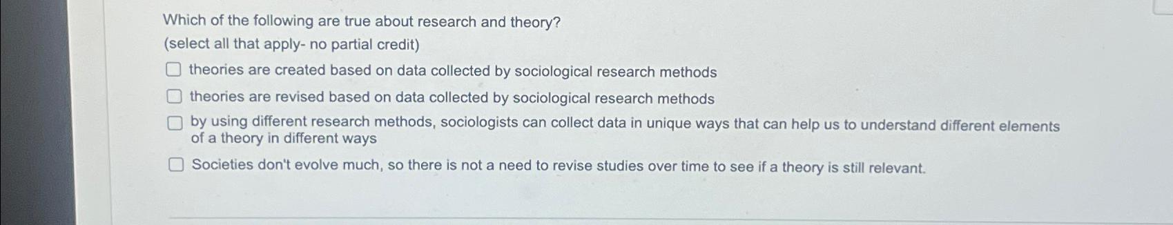 Solved Which of the following are true about research and | Chegg.com