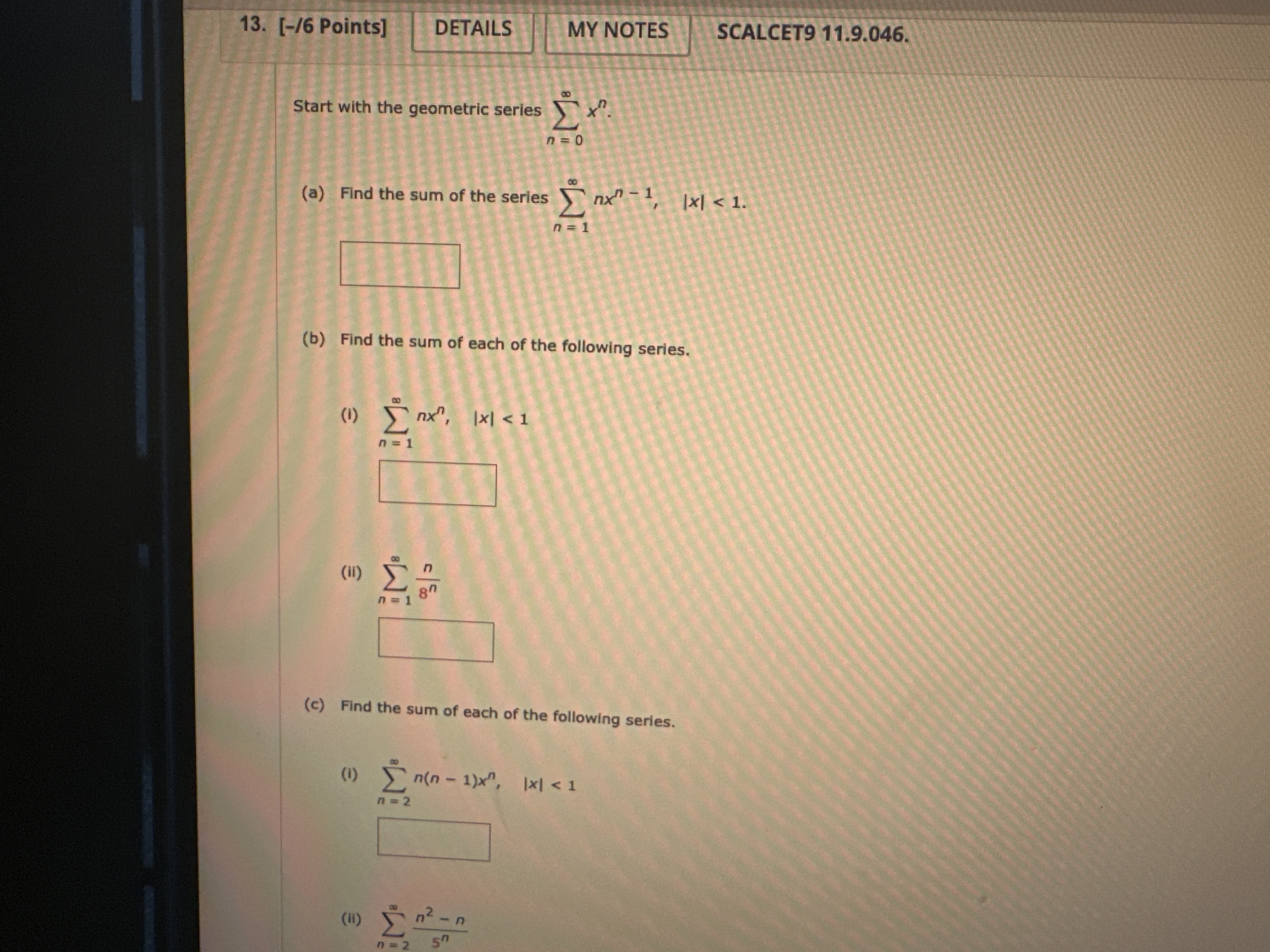 Solved Start with the geometric series ∑n=0∞xn.(a) Find the | Chegg.com