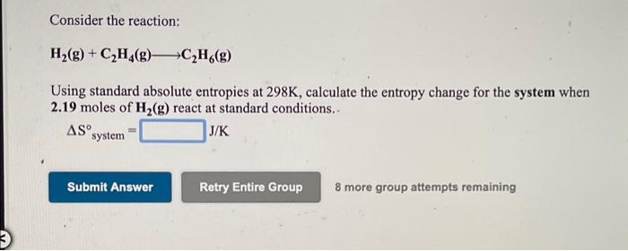 Solved Consider the reaction H2 g C2H4 g C2H2 g Chegg