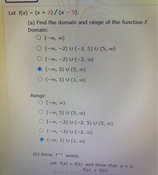 Solved Let F X X 2 X 5 A Find The Domain An Chegg Com