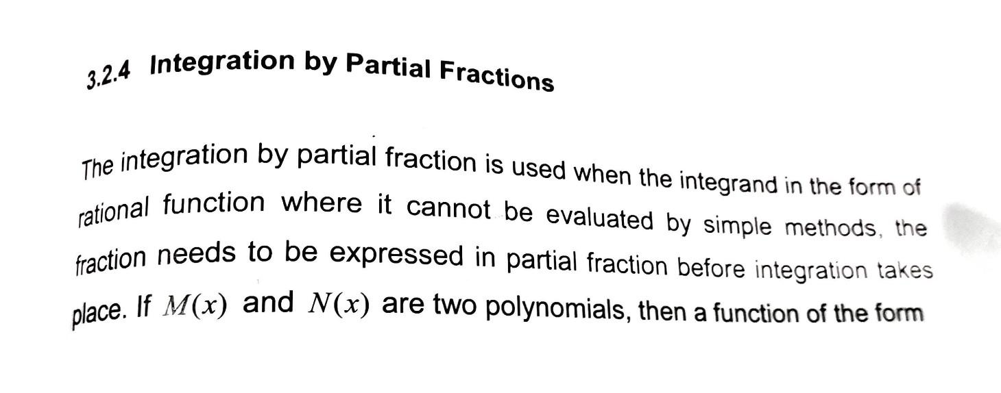 Solved d. Integration by Partial fraction Evaluate the | Chegg.com