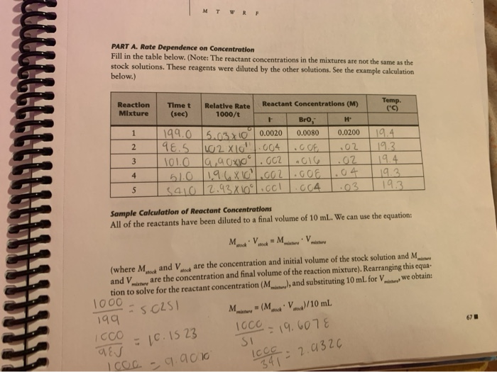 Rates of Chemical Reactions A Clock Reaction Lab