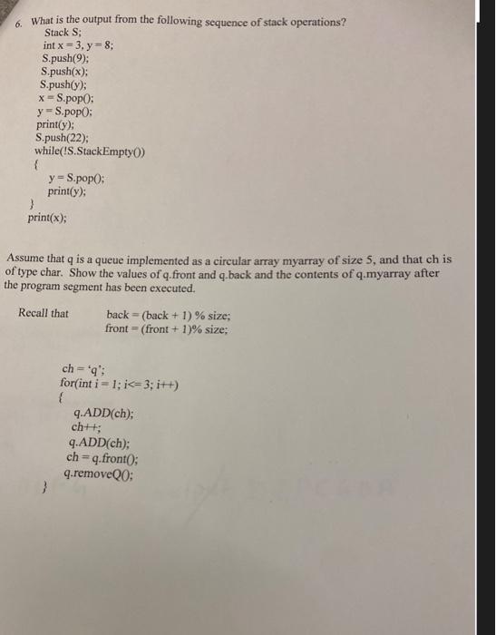 Picture of Solved 6. What is the output from the following sequence of | Chegg.com