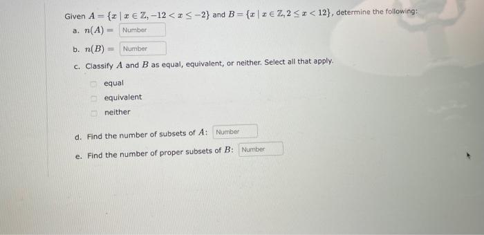 Solved - Number Given A={* e 2, -12
