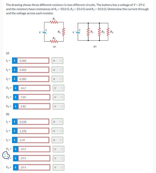 Solved The drawing shows three different resistors in two