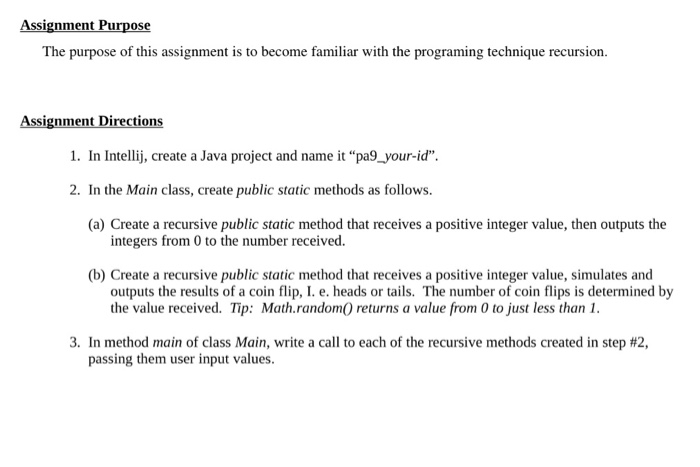 assignment method purpose