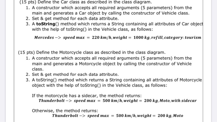 Solved (15 pts) Define the Car class as described in the | Chegg.com