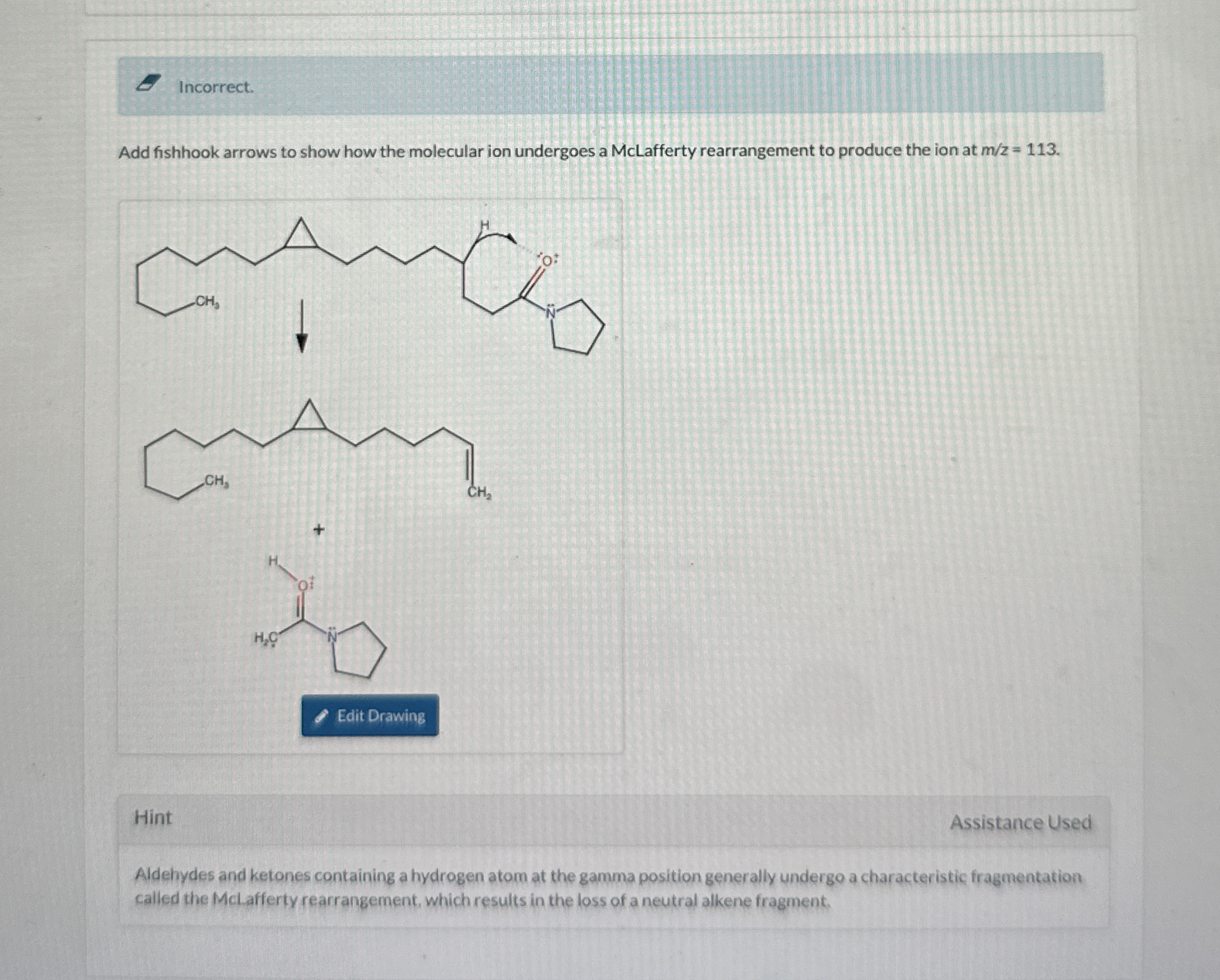 Solved Add Fishhook Arrows To Show How The Molecular Ion Chegg Com