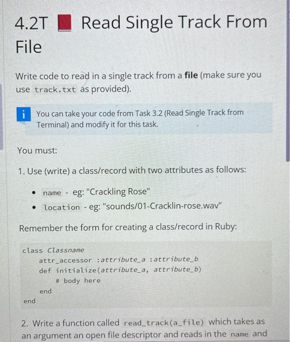 Solved Please I need the code in RUBY ASAPrequire | Chegg.com