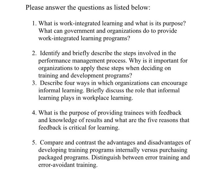 Solved Please answer the questions as listed below: 1. What | Chegg.com