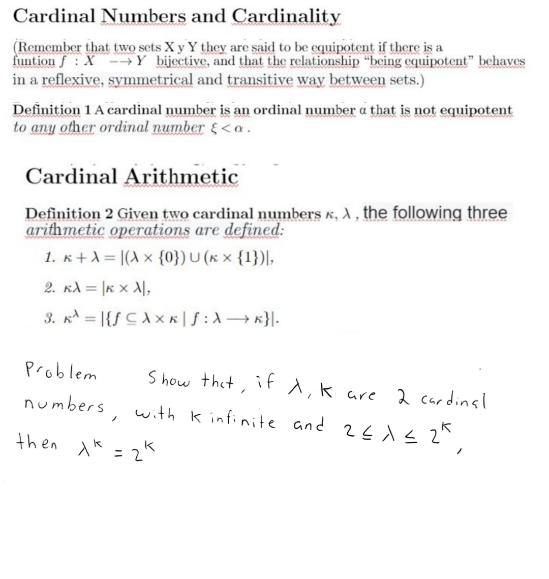 The Cardinal Rule States That All Operations Solved Cardinal Numbers and Cardinality(Remember that two | Chegg.com