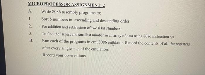 8086 assignment questions