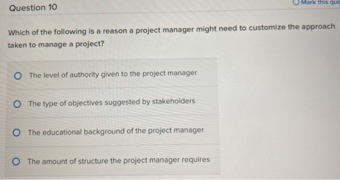 Solved Mark this que Question 10 Which of the following is a | Chegg.com