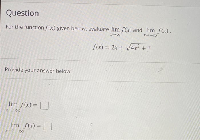 Solved For The Function F X Given Below Evaluate