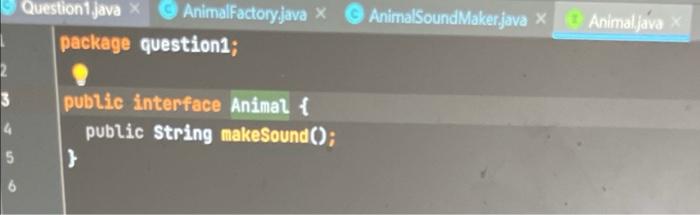 Solved Question 1.javax C Animal Factory.java | Chegg.com