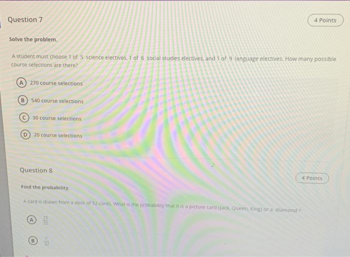 Solved Question 7 4 Points Solve the problem A student must | Chegg.com