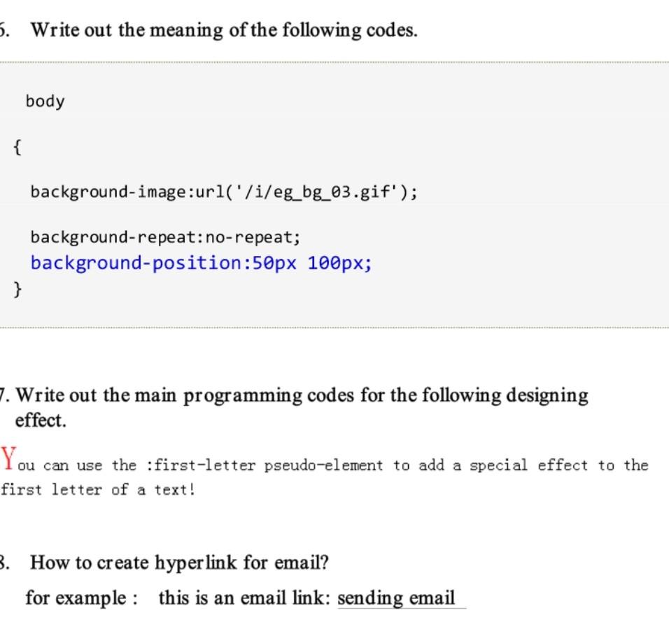 Solved 5. Write out the meaning of the following codes. body | Chegg.com