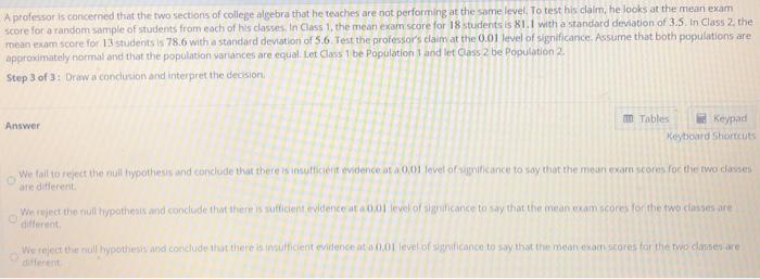Solved A professor is concerned that the two sections of | Chegg.com