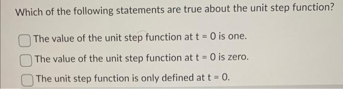 Solved Which of the following statements are true about the | Chegg.com