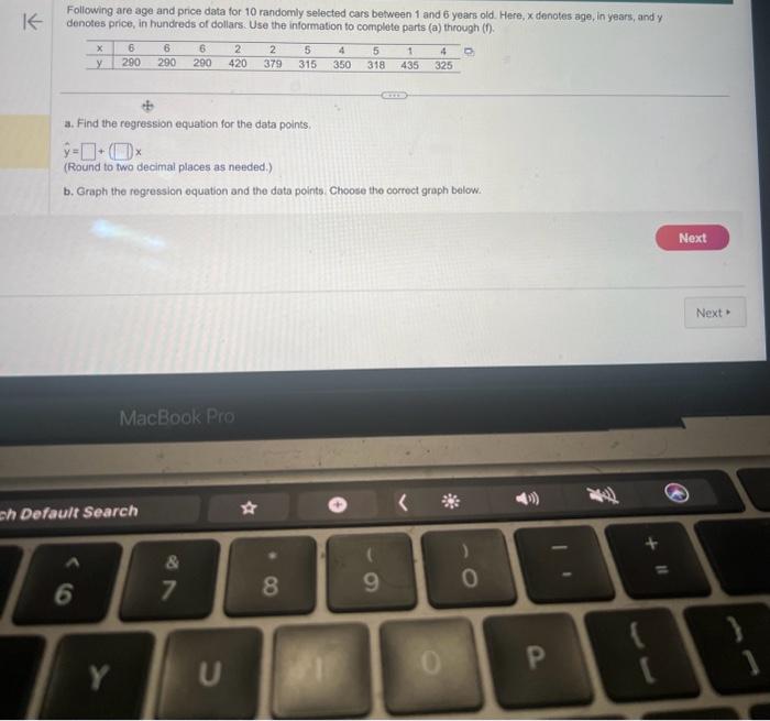 Solved Following are age and price data for 10 randomly | Chegg.com