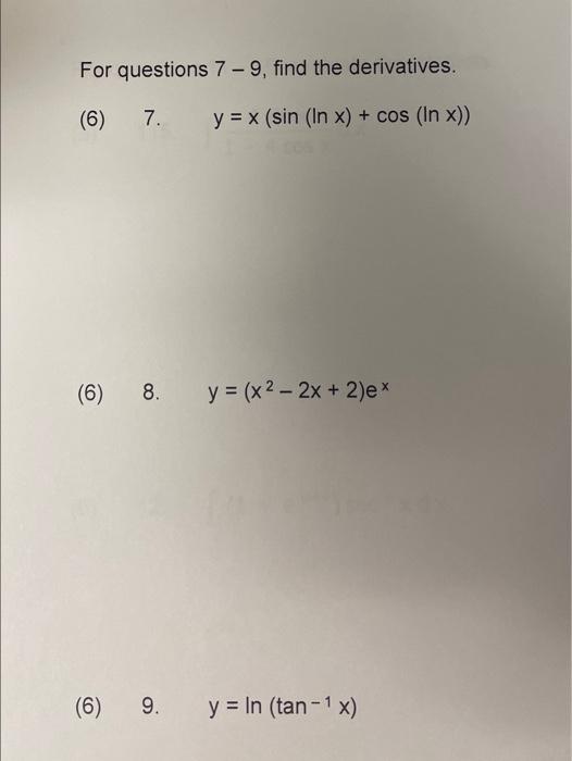 find the derivatives of 5 sin x minus 6 cos x 7