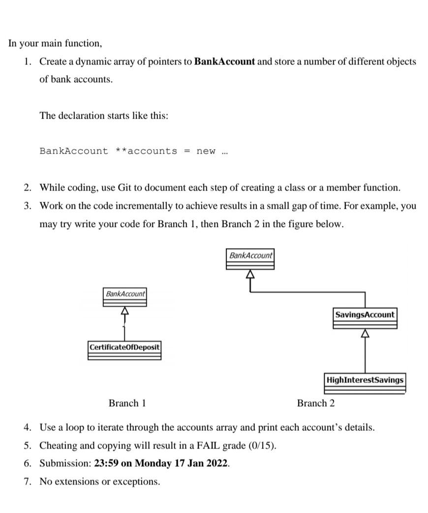 Solved Bank Accounts Mini Project Banks has many kinds of | Chegg.com