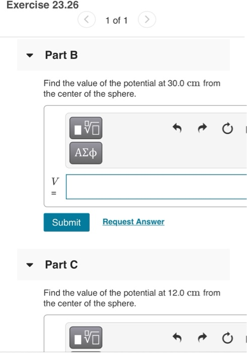 Solved Exercise 23.26 1 of 1 > A total electric charge of | Chegg.com