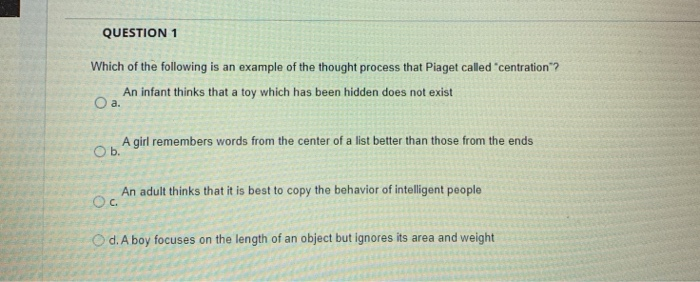 Solved QUESTION 1 Which of the following is an example of Chegg