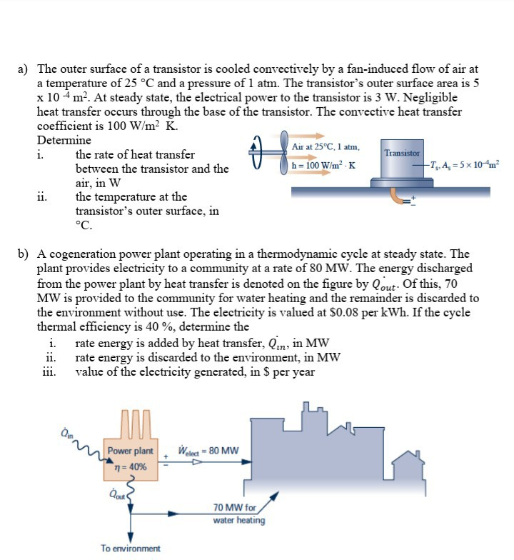 Solved a) The outer surface of a transistor is cooled