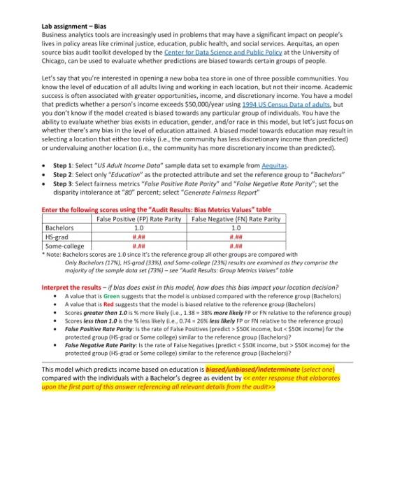 assignment bias