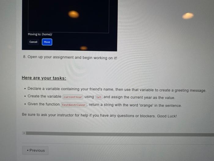 Solved 8. Open up your assignment and begin working on it! | Chegg.com