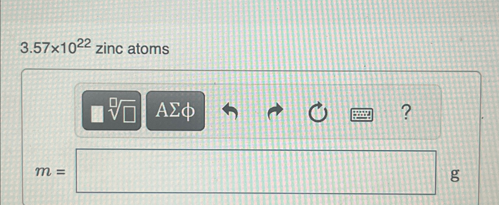calculate the mass of 3 atoms of zinc