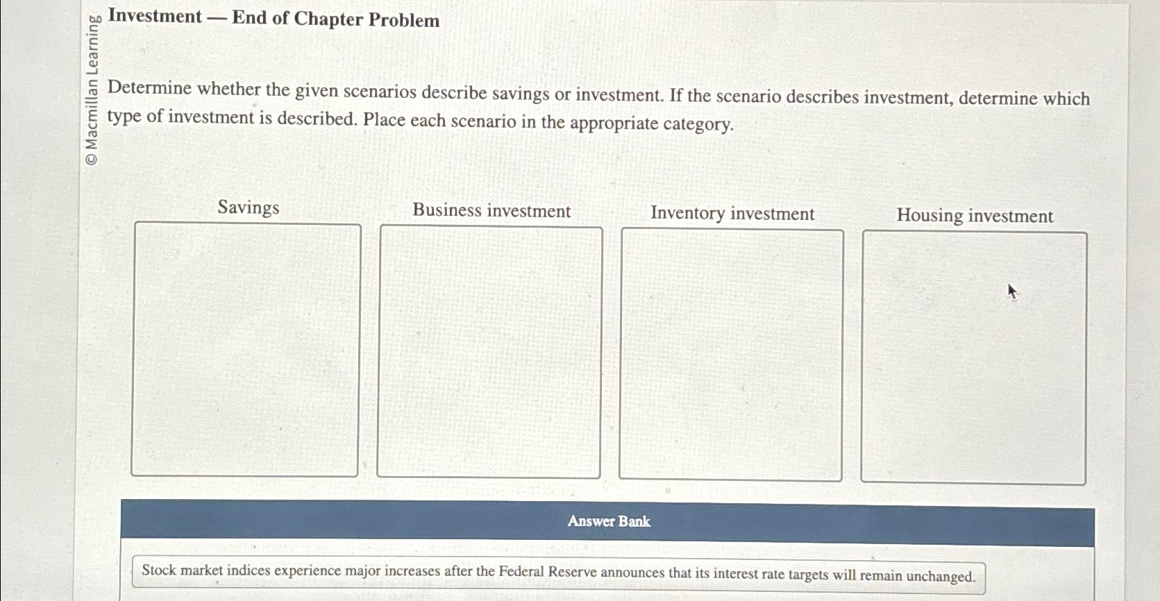 Solved Investment - ﻿End Of Chapter ProblemDetermine Whether | Chegg.com